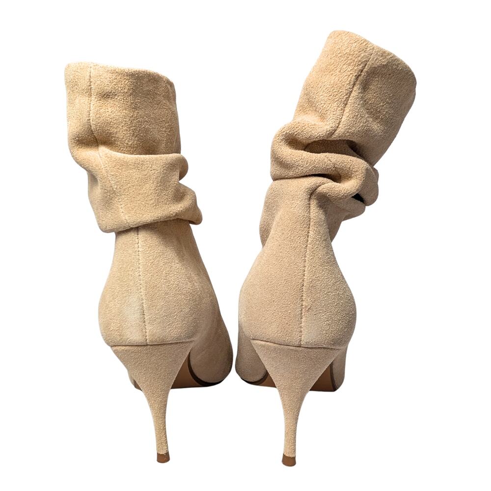 NWOB Brian Atwood Beige Suede Slouch Boots – Size 8 - Picture 3 of 7